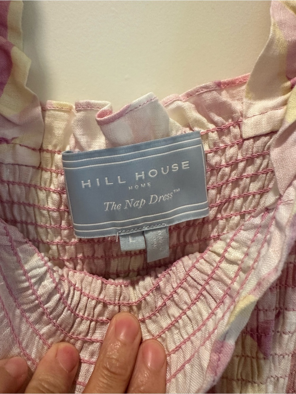 HILLHOUSE Ellie Nap Dress in Pink Swirl Linen size Large - Picture 7 of 8